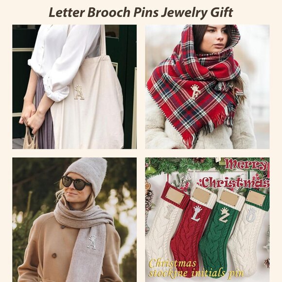 Brooches and Pins for Women Initial Brooch Pin Bag Charms Rhinestone Brooches fo - Picture 4 of 8